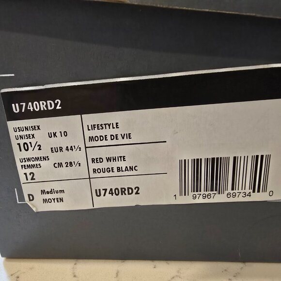 New Balance 740v2 Sneakers - Mercury Red White - U740RD2 - Men's 10.5 NEW - Picture 8 of 12